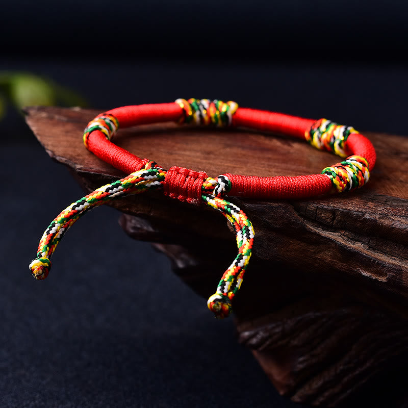 Rotes Schutzarmband mit tibetischem King Kong Knoten