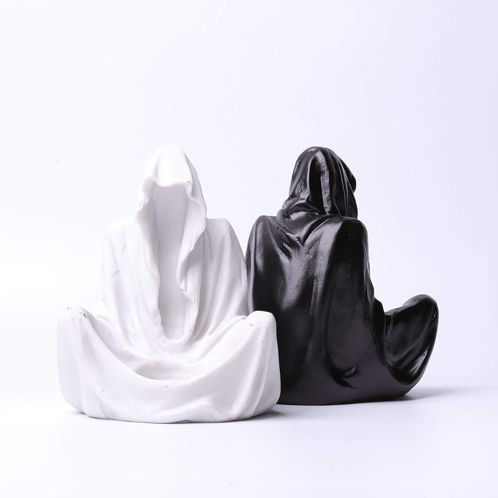 Kerzenhalter aus Harz mit Sensenmannmotiv für Kristalldekor