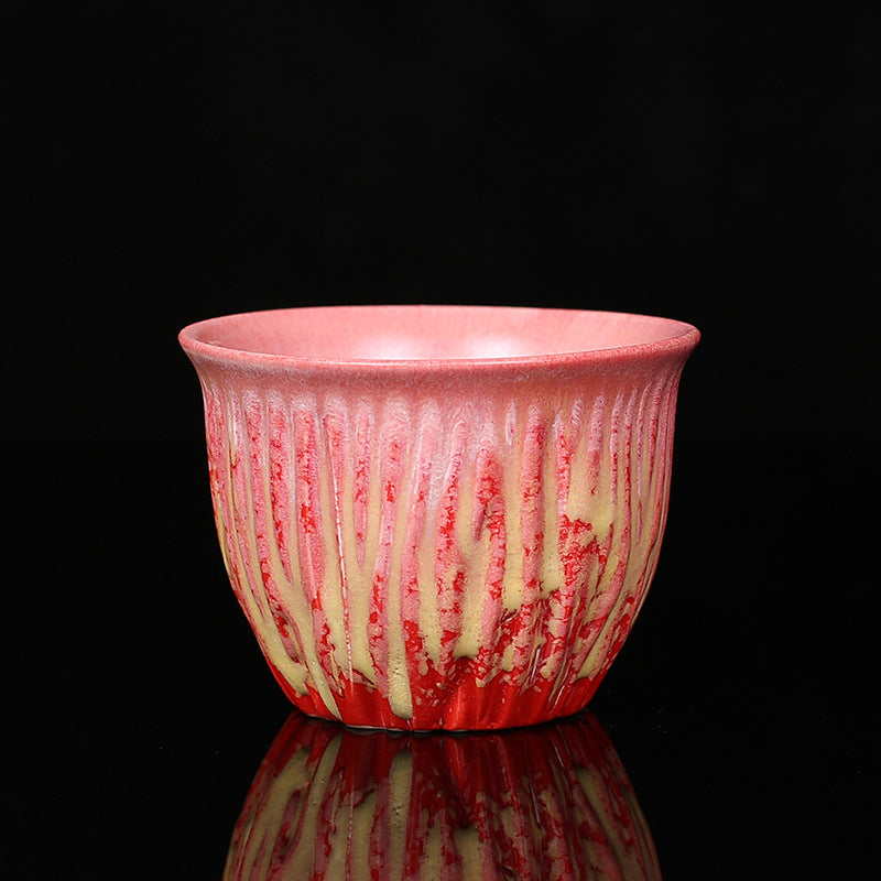 Retro Blau Rot Farbverlauf Lotus Keramik Teetasse Schale