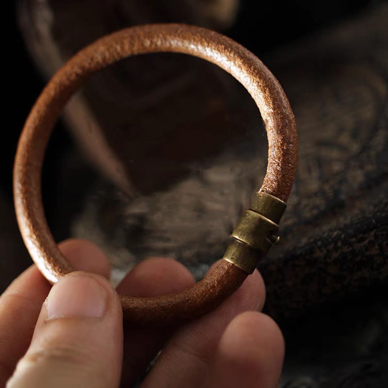 Spirituelles Retro-Armband aus Kupferleder für Glück und Heilung