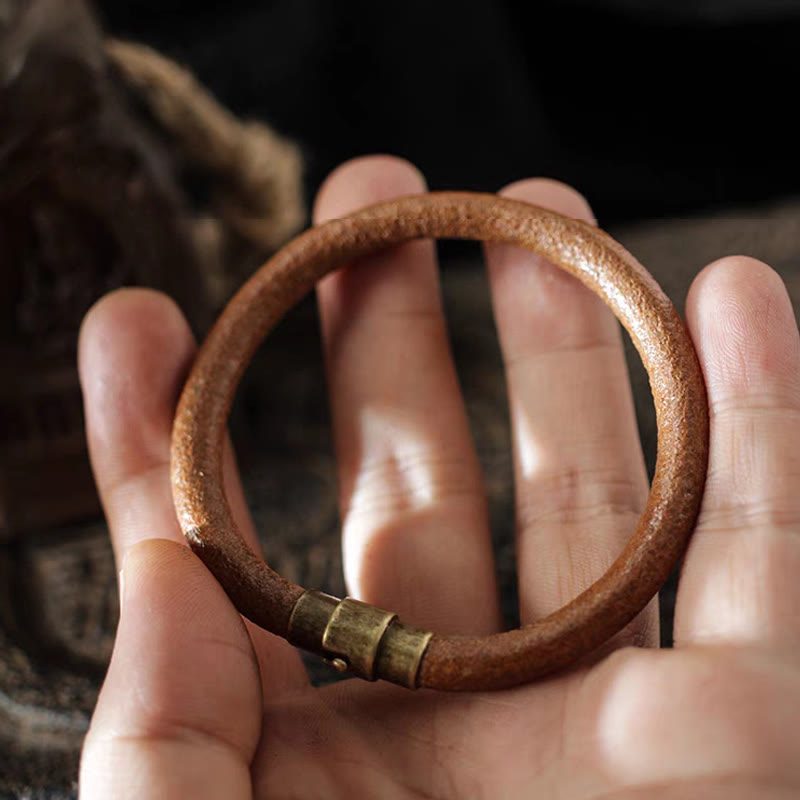 Spirituelles Retro-Armband aus Kupferleder für Glück und Heilung