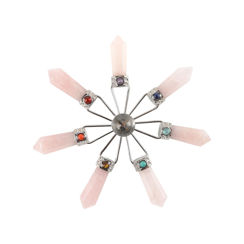 Rosenquarz-Chakra-Energiegenerator, 11,7 cm Durchmesser