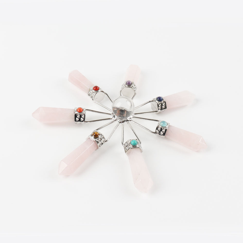 Rosenquarz-Chakra-Energiegenerator, 11,7 cm Durchmesser