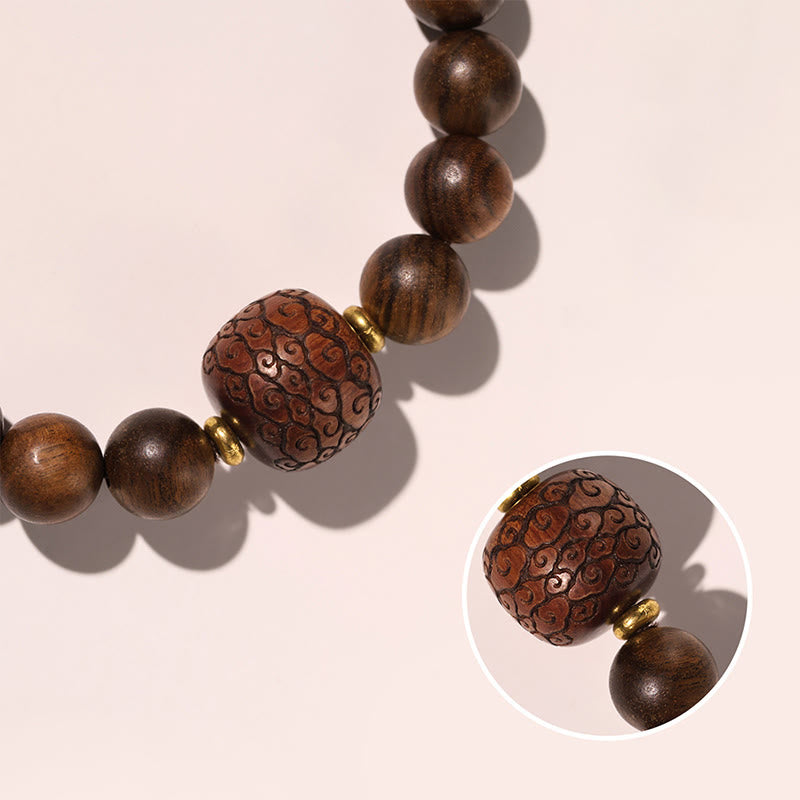 Spirituelles Armband aus Rosenholz mit Fu-Charakter | Wärme & Glück