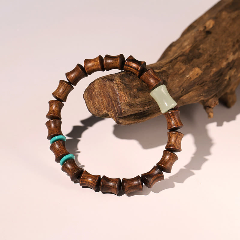 Spirituelles Armband aus Rosenholz mit Fu-Charakter | Wärme & Glück