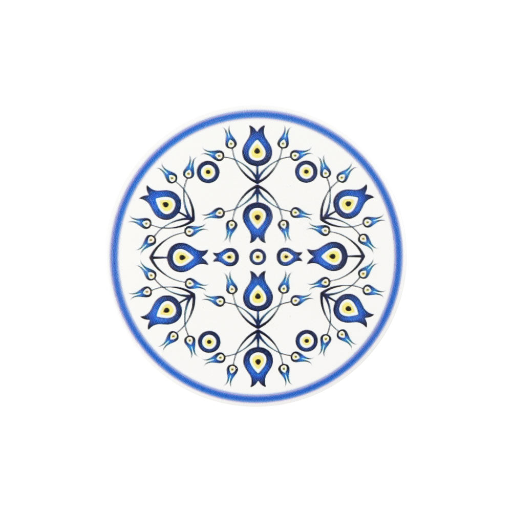 Runder Keramik-Untersetzer mit Augenmalerei, 10,8 cm