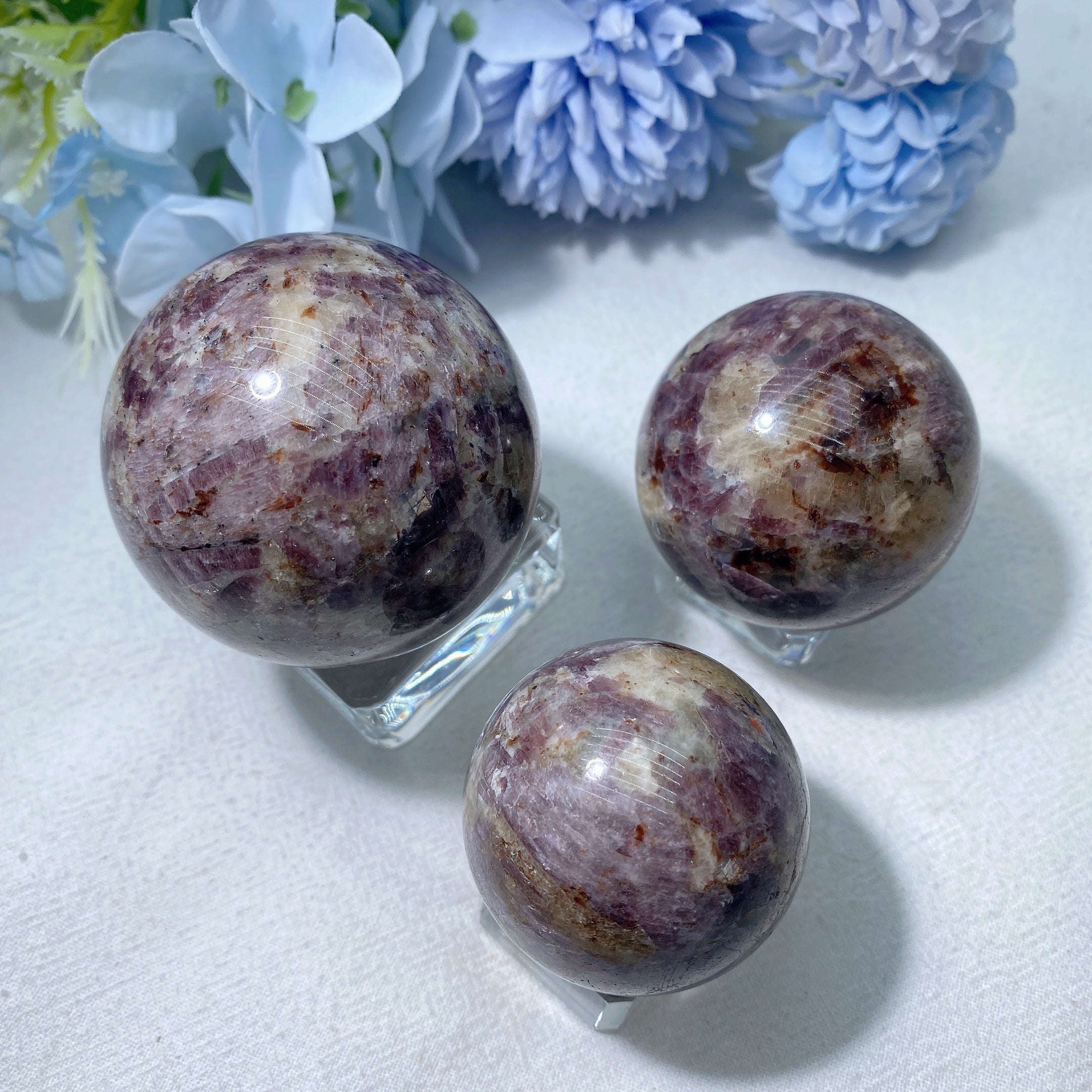 Ruby Zinc Crystal Healing Sphere 1.5-4 Inch for Energy Balance