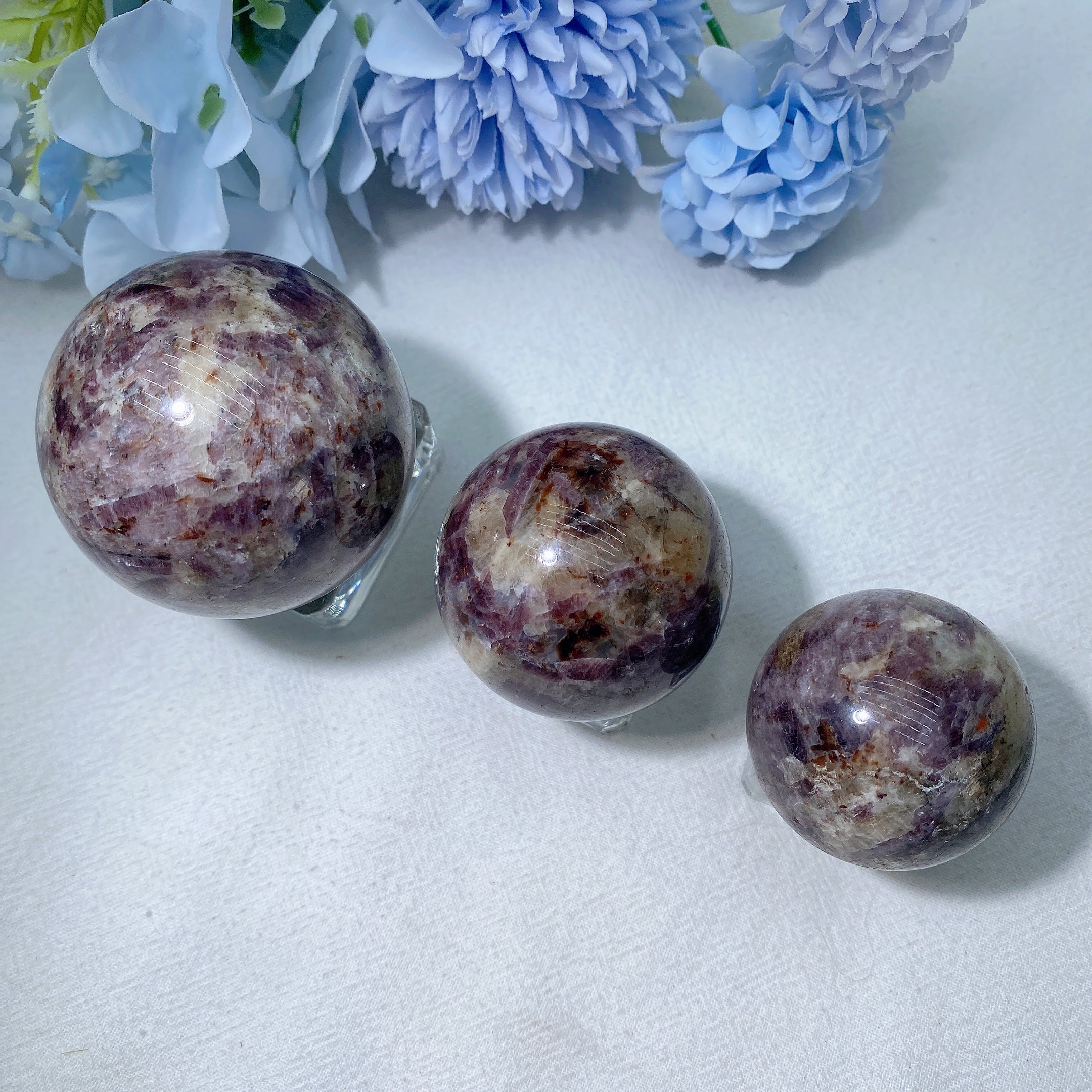 Ruby Zinc Crystal Healing Sphere 1.5-4 Inch for Energy Balance