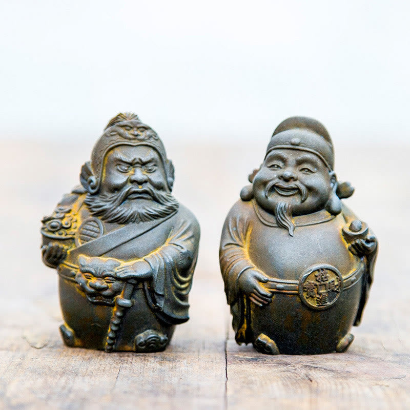 Rostversion Literarischer Gott des Reichtums Eisenpulverstatue