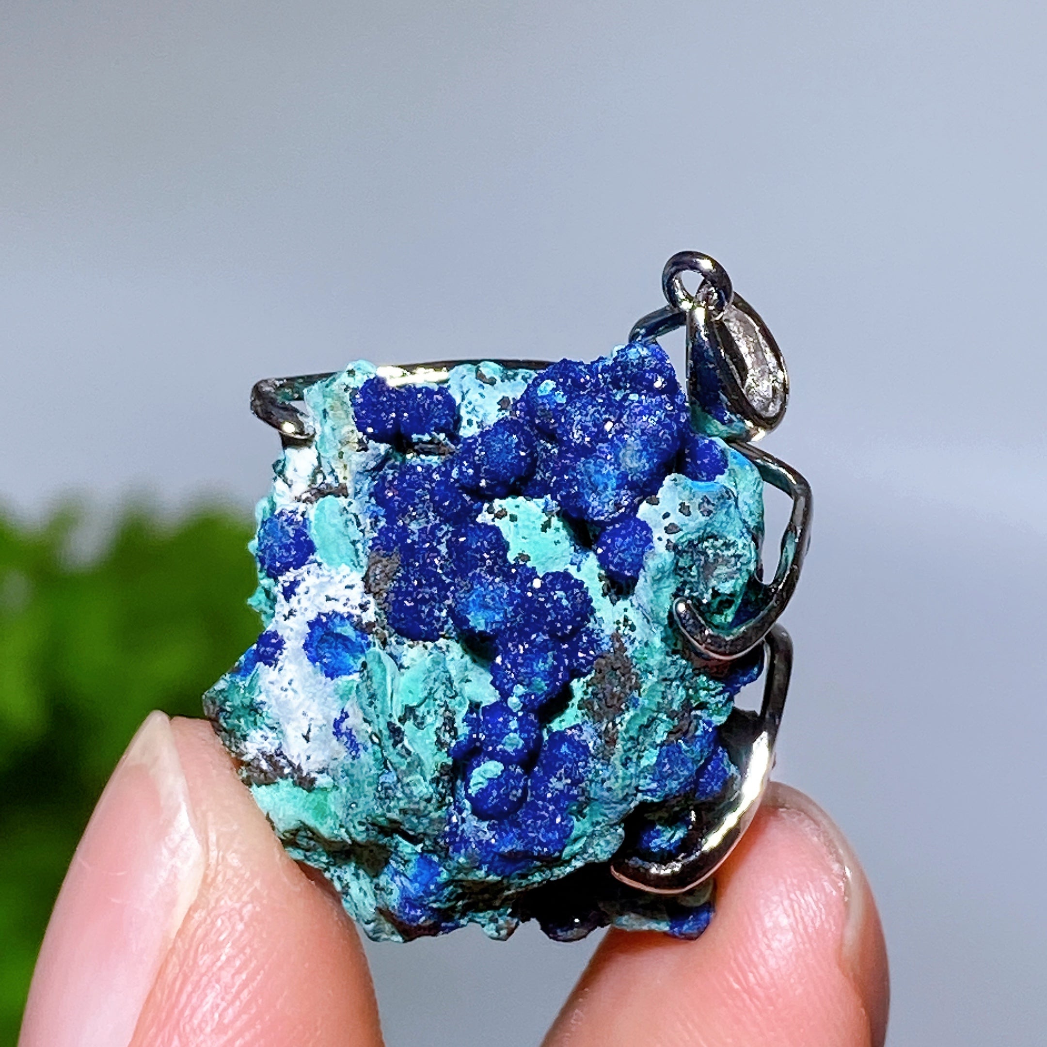 S925 Silver Natural Gemstone Crystal Pendant 15-25mm Healing