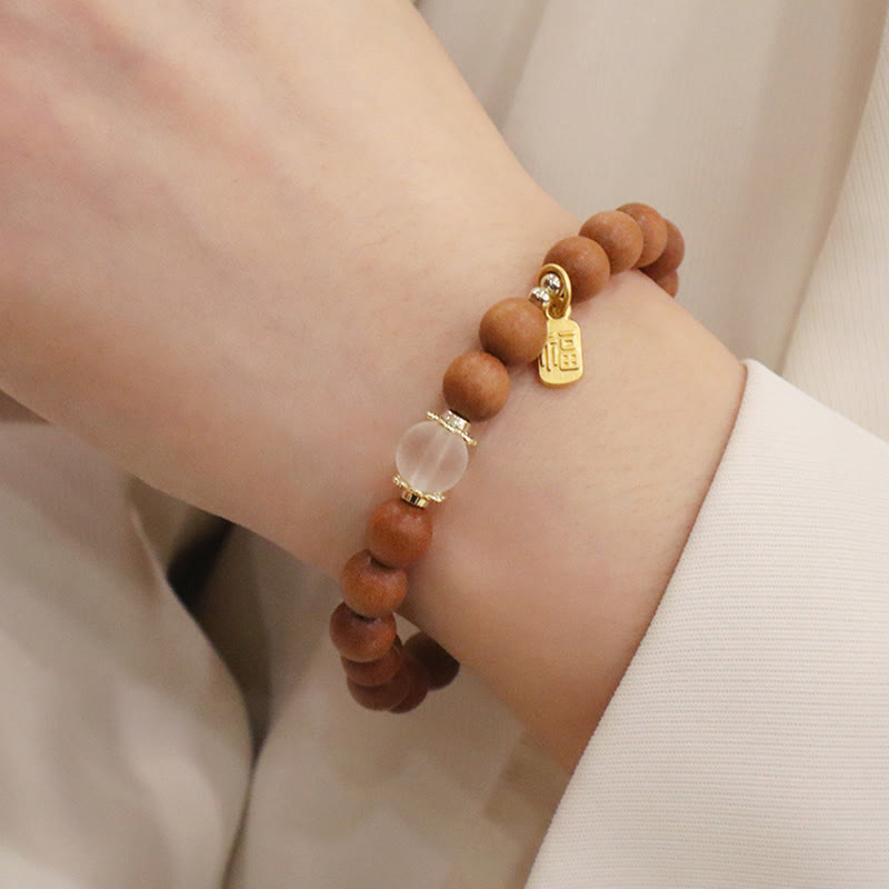 Sandelholz Katzenauge Fu Charm Schutzarmband