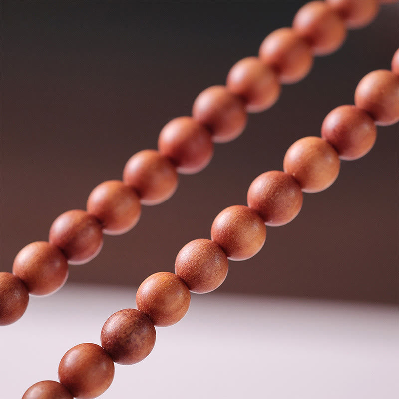 Doppelt gewickeltes Schutzarmband aus Sandelholz und Hetian-Jade