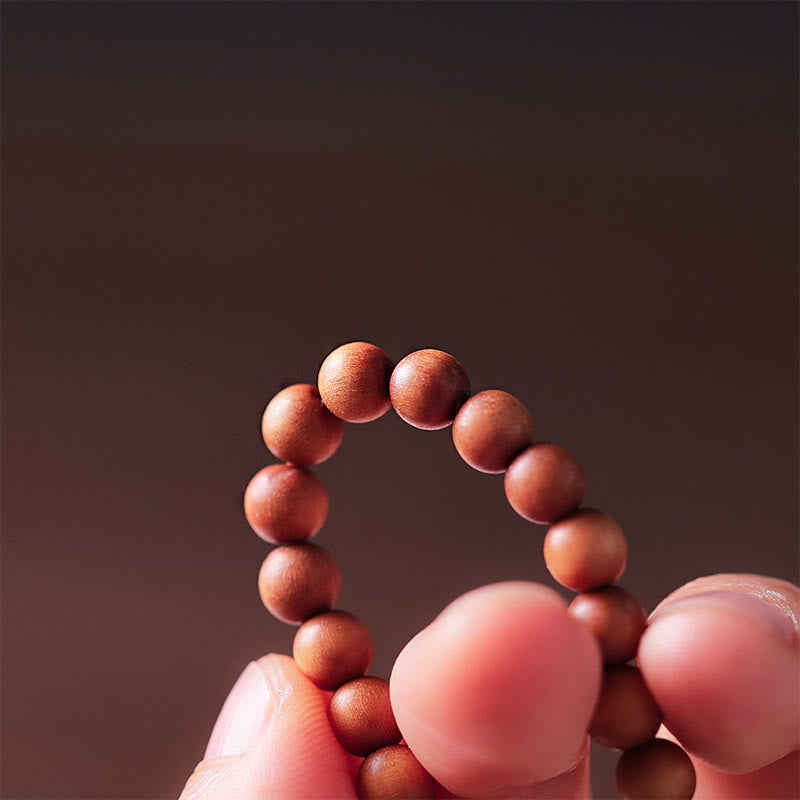 Doppelt gewickeltes Schutzarmband aus Sandelholz und Hetian-Jade