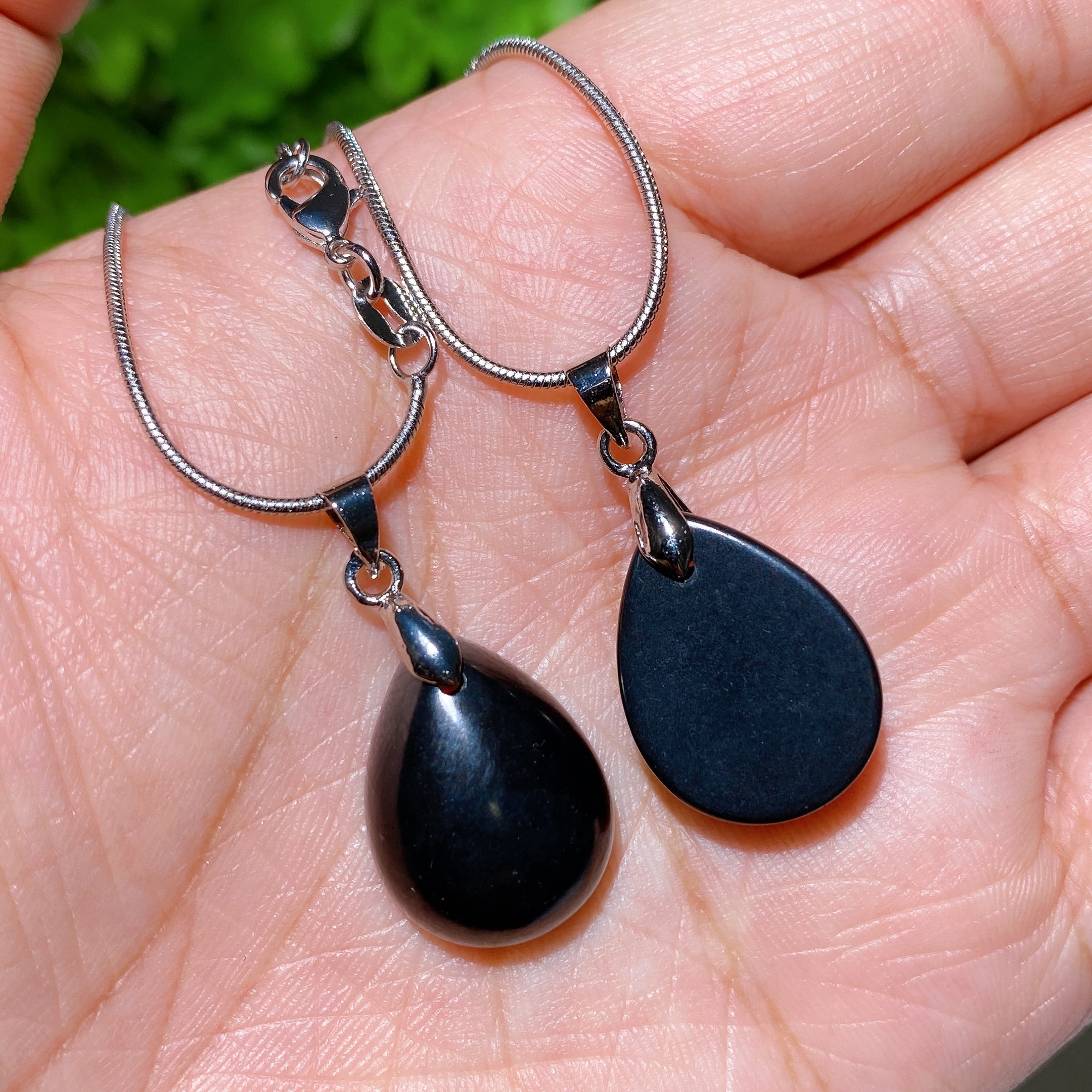 Schungite Drop Shape Spiritual Protection Necklace 20mm