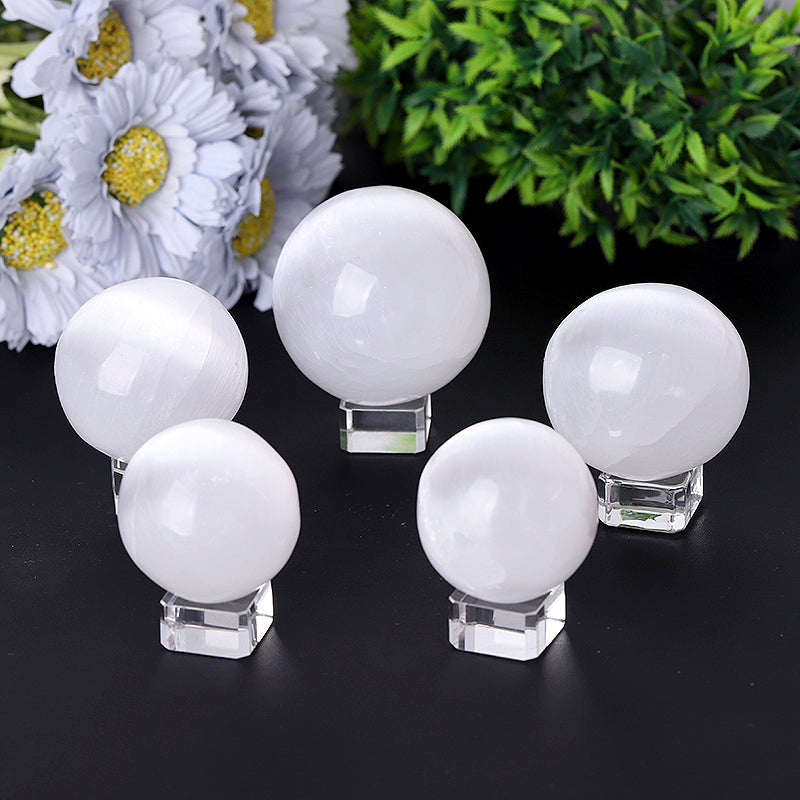 Selenite Crystal Sphere 1.5-4 inches for Meditation