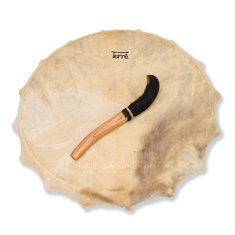 22,5 Zoll handgefertigte schamanische Rahmentrommel aus Jakutien