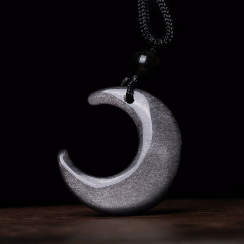 Silberfarbene Halskette mit Yin-Yang-Anhänger aus Obsidian für Paare