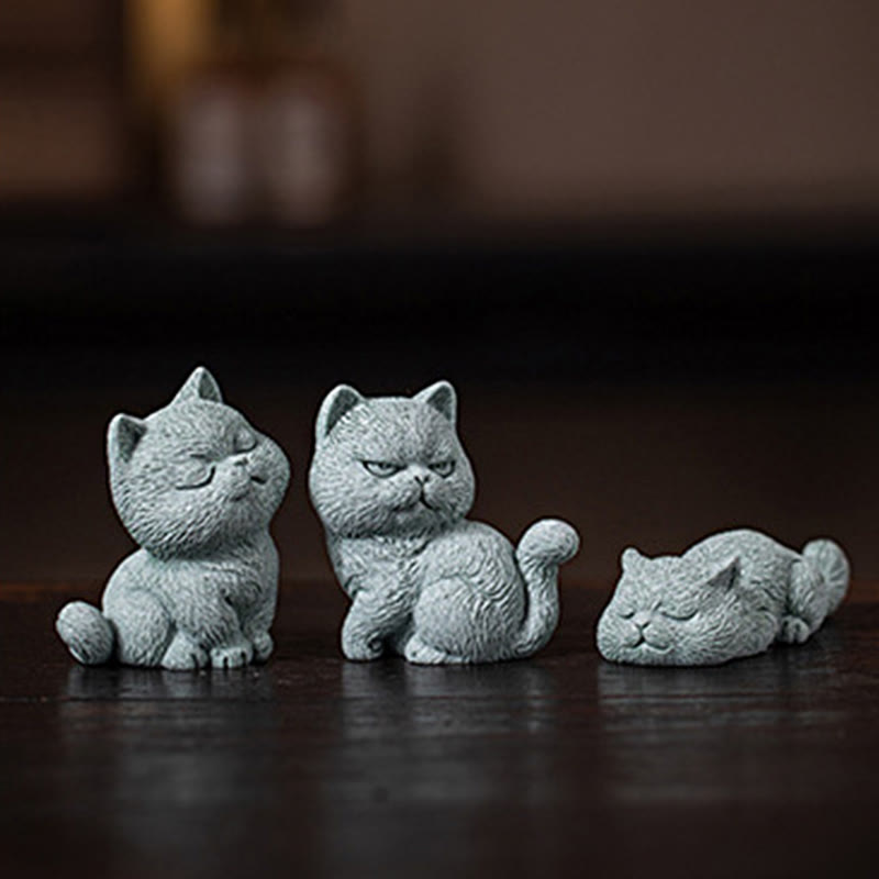 Kleine Katzen-Teetierfigur | Spirituelles Tier-Wohndekor