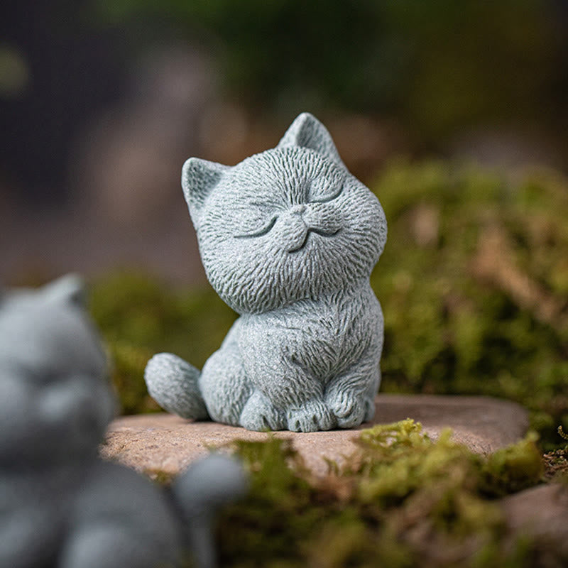 Kleine Katzen-Teetierfigur | Spirituelles Tier-Wohndekor