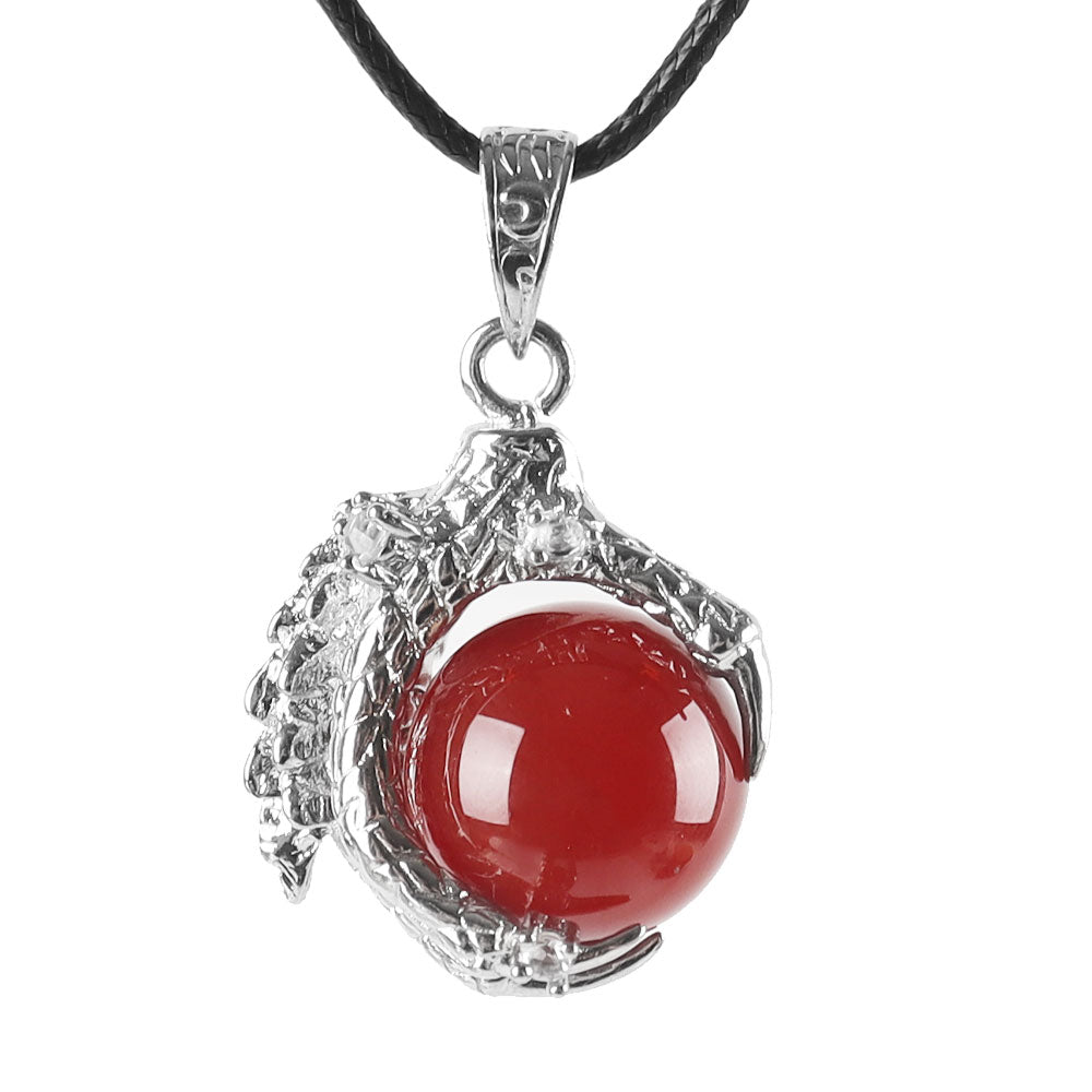 Small Red Chalcedony Dragon Claw Pendant for Protection