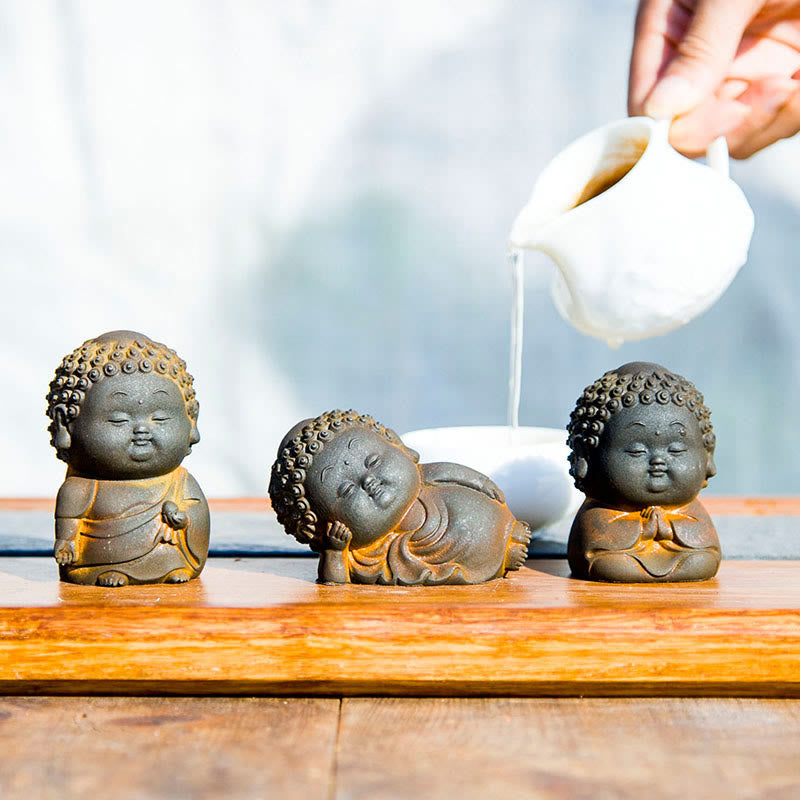 Kleine stehende Buddha-Statue, 7,5 cm, Eisenharz-Dekoration