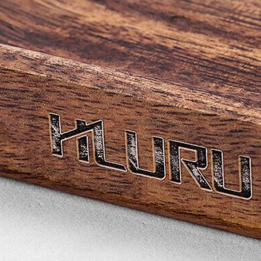 MURU engraved in wood on Solid Wood Stand for Steel Tongue Drums 5.5, 6, 8 inch