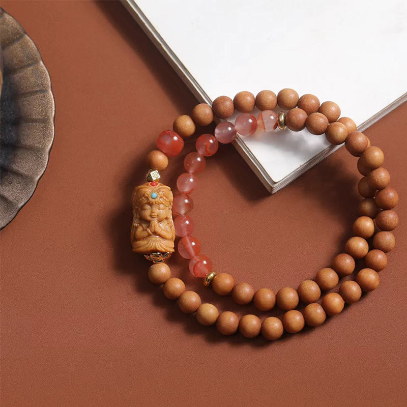 Südrotes Achat-Sandelholz-Armband für Reichtum und Schutz