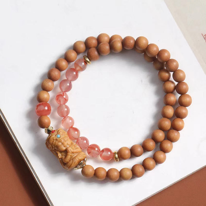 Südrotes Achat-Sandelholz-Armband für Reichtum und Schutz