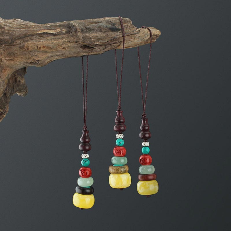 Spirituelle grüne Sandelholz Ebenholz Holz Telefon hängende Dekoration