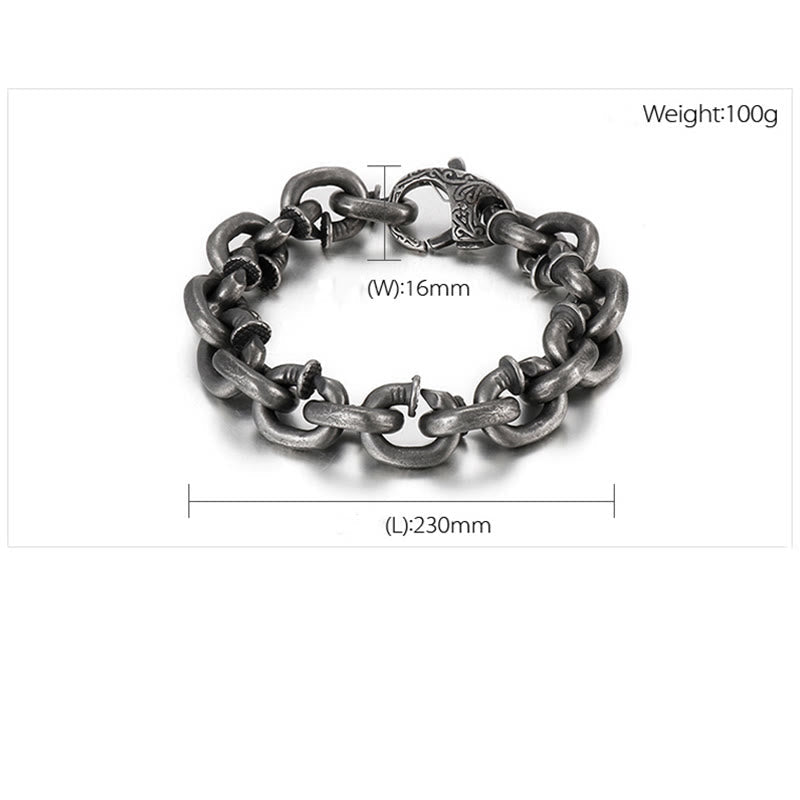 Spirituelles Armband aus Titanstahl mit quadratischen Nieten für Balance