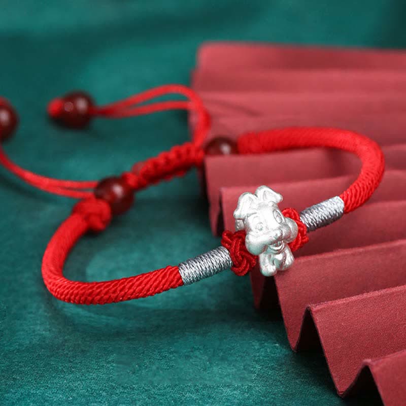 Sterling Silber Chinesisches Sternzeichen Glück & Stärke Armband