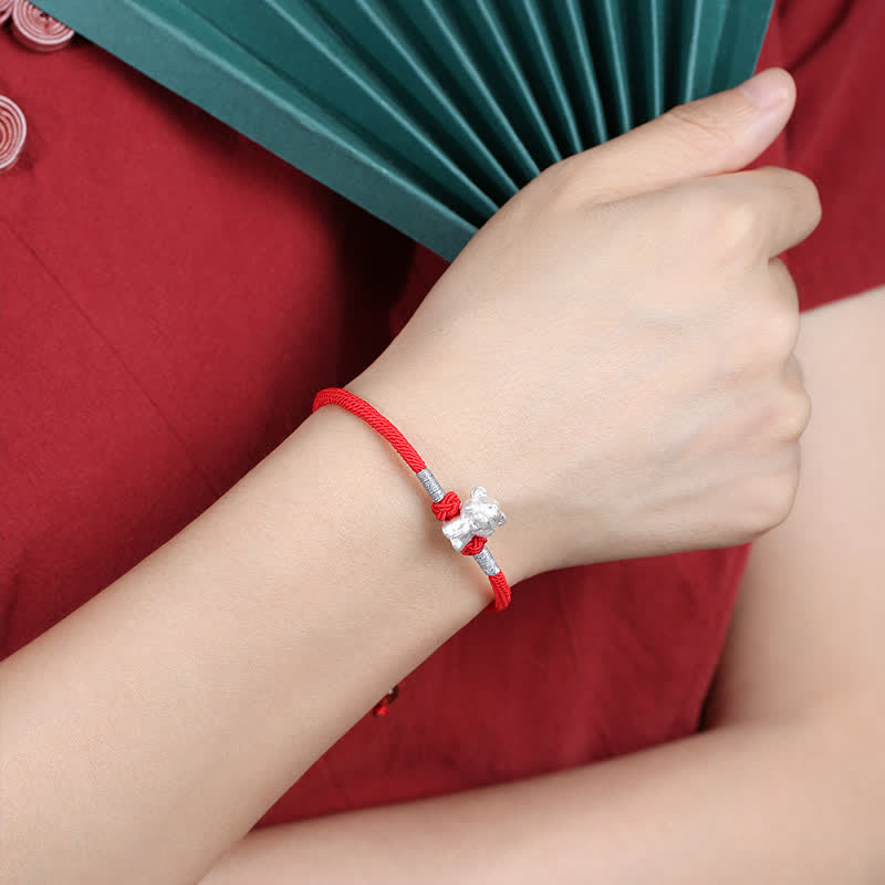 Sterling Silber Chinesisches Sternzeichen Glück & Stärke Armband