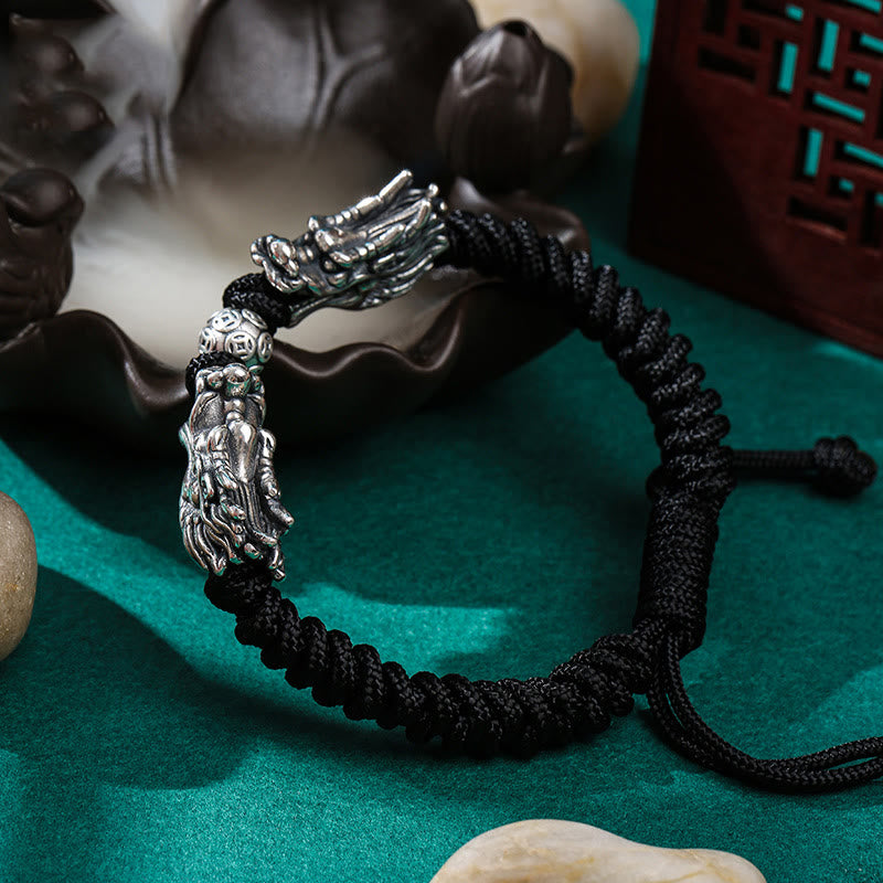 Sterling Silber Doppeldrachen Armband | Glück & Schutz