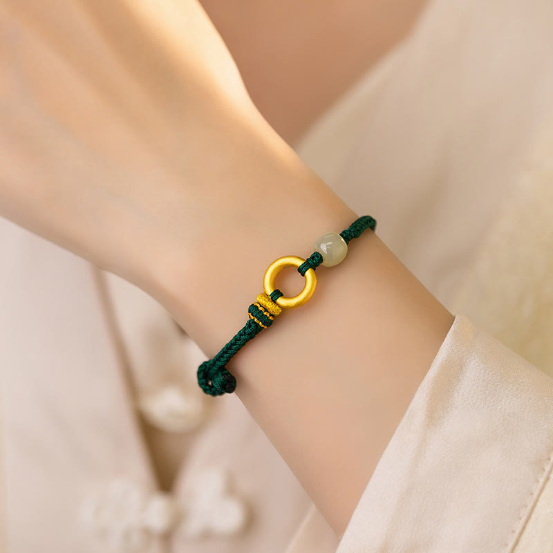 Sterling Silber Hetian Jade Peace Schnalle Armband für Glück