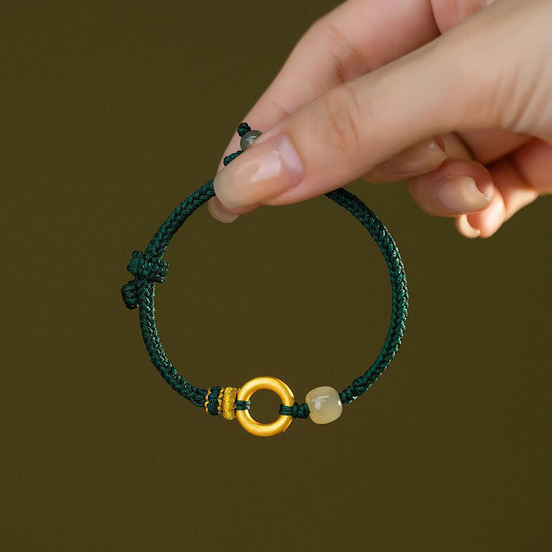 Sterling Silber Hetian Jade Peace Schnalle Armband für Glück
