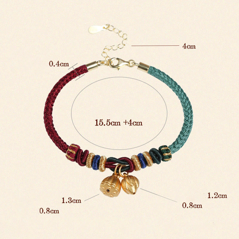 Sterling Silber Lotus Pod Rot Grün String Armband