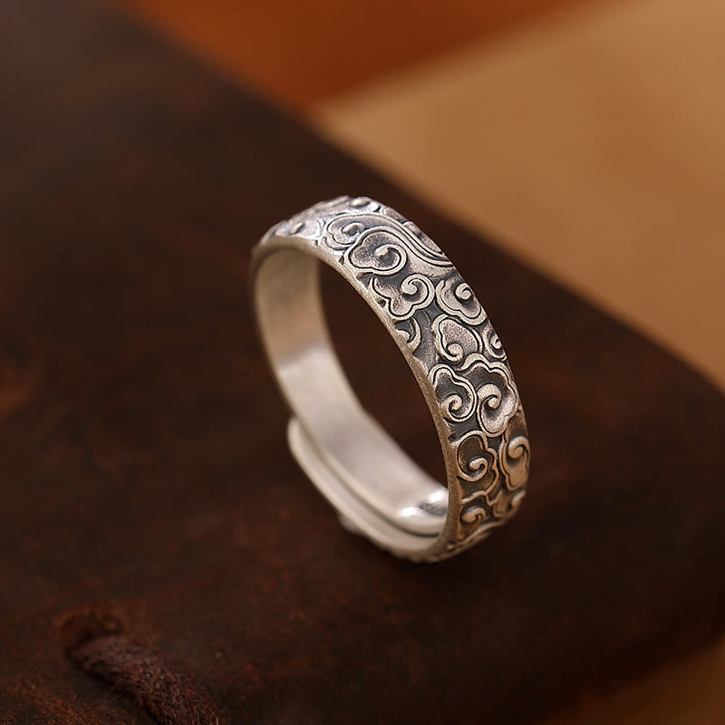 Lotusring aus Sterlingsilber mit erleuchtendem Lotusblüten-Design