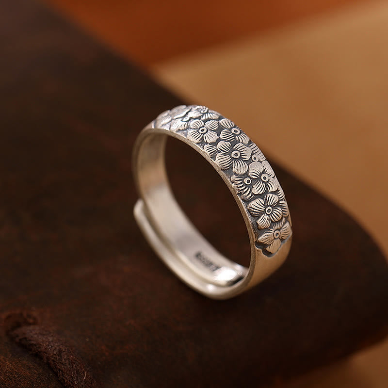 Lotusring aus Sterlingsilber mit erleuchtendem Lotusblüten-Design