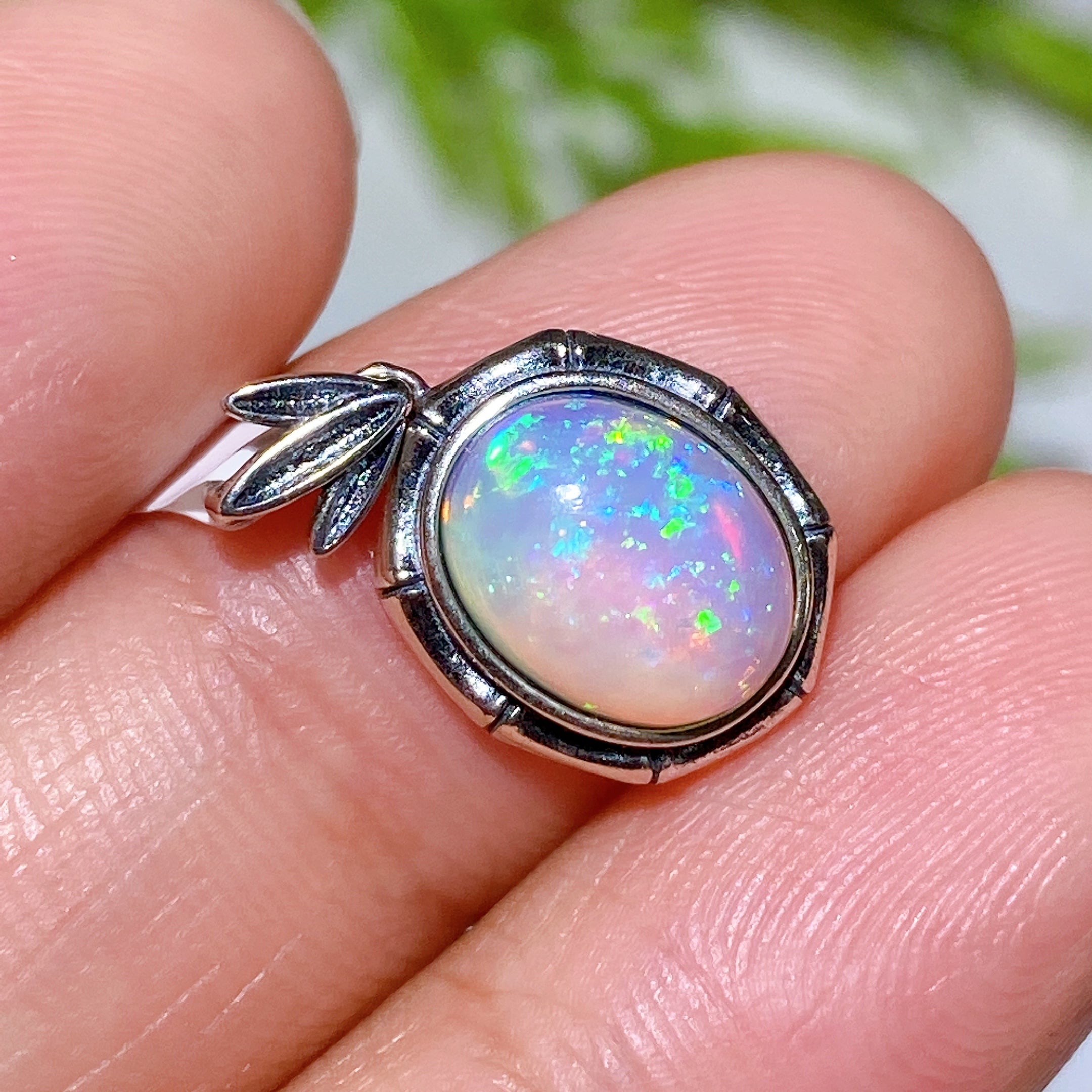 Sterling Silber S925 Opal Anhänger Heilung Halskette