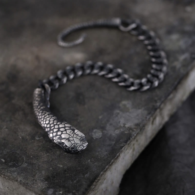 Schlangenförmiges Armband aus Sterlingsilber für den Segen des Jahres der Schlange