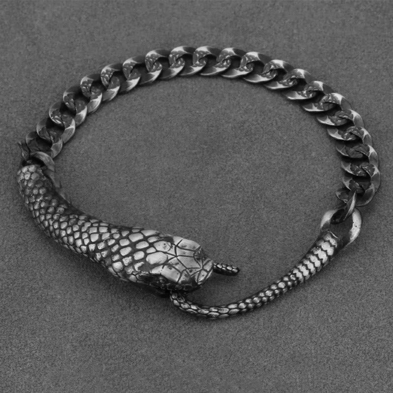 Schlangenförmiges Armband aus Sterlingsilber für den Segen des Jahres der Schlange