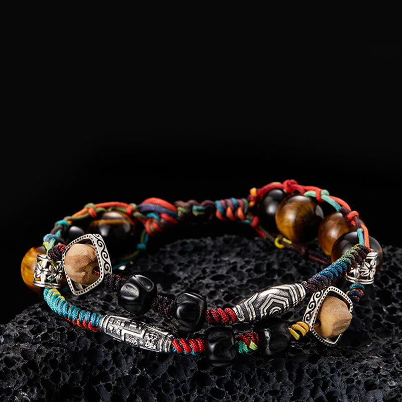 Sterling Silber Tigerauge Mut Armband Handgemacht Bodhi Samen