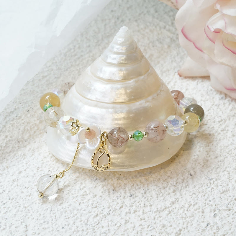 Heilarmband aus Erdbeerquarz und Fluorit für emotionale Klarheit