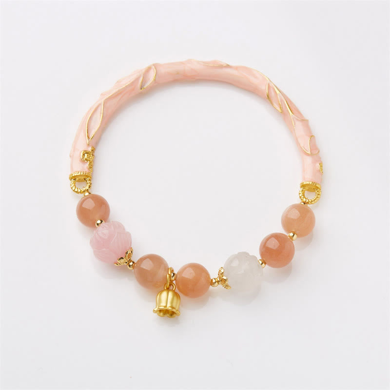 Sonnenstein & Goldene Seide Jade Positive Charm Armband