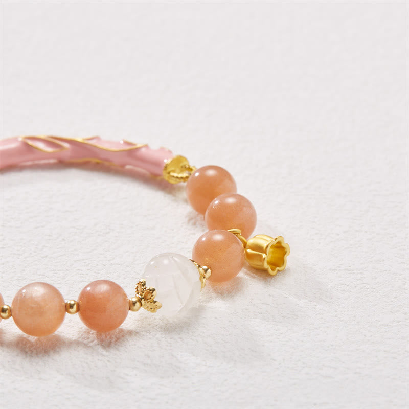 Sonnenstein & Goldene Seide Jade Positive Charm Armband