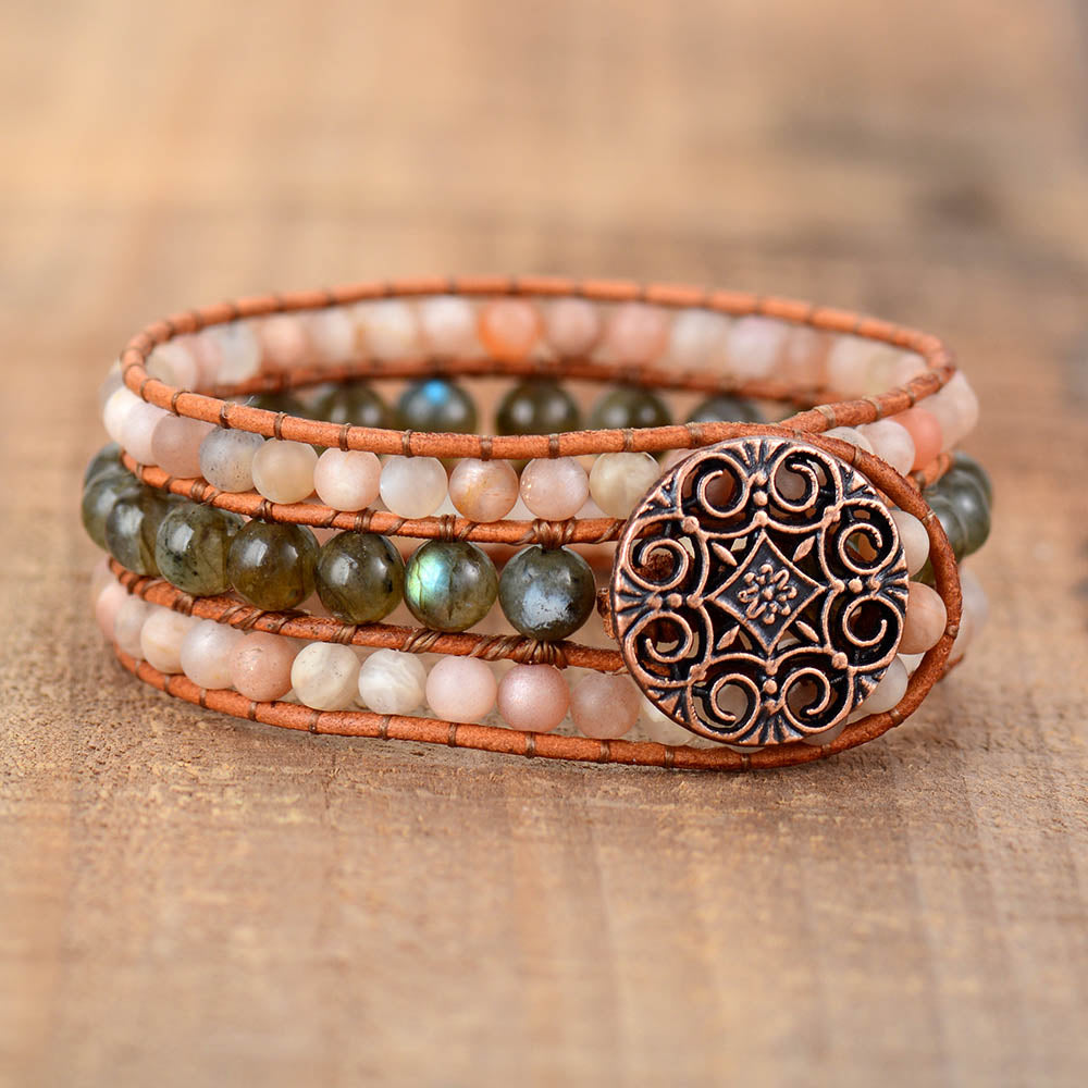 Sonnenstein- und Labradorit-Armband für persönliche Stärkung