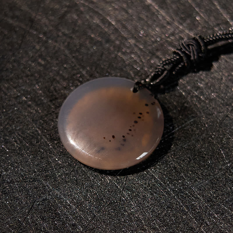Swastika Lotus Muster Schwarz Obsidian Reinigung Halskette