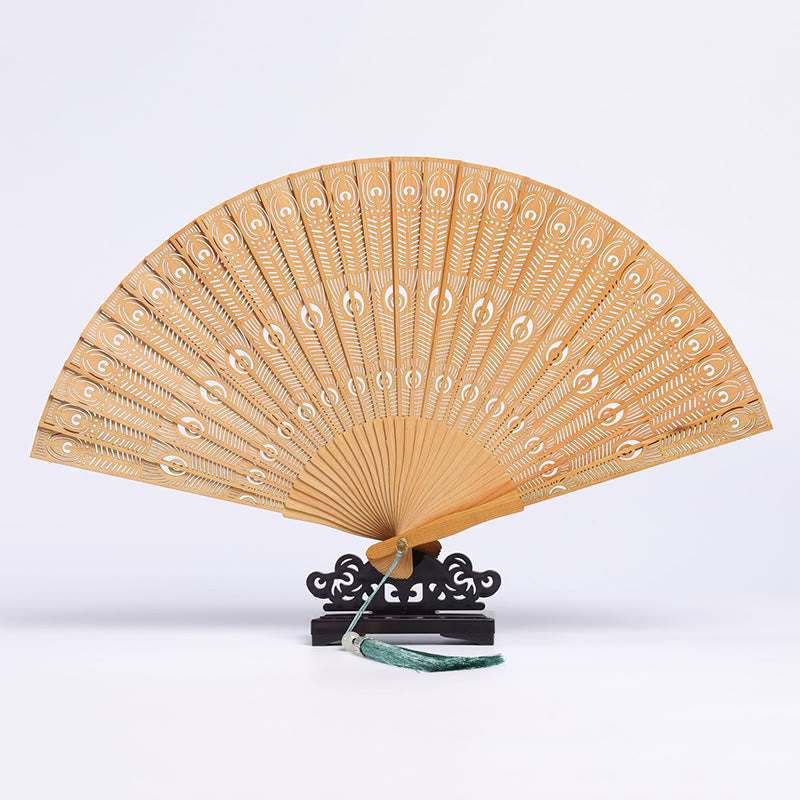 Thuja Sutchuenensis Holz Chinesischer Faltfächer 23cm Kulturkunst