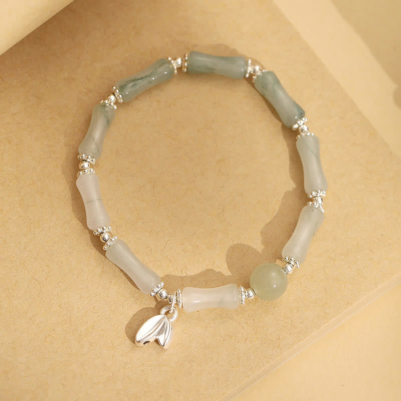 Tianshan Jade Bambus Glücksarmband | 14-16cm Damen