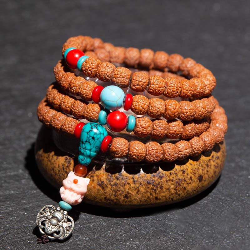 Tibet 108 Perlen Bodhi Seed Zodiac Charm Mala Armband